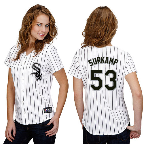 Eric Surkamp #53 mlb Jersey-Chicago White Sox Women's Authentic Home White Cool Base Baseball Jersey